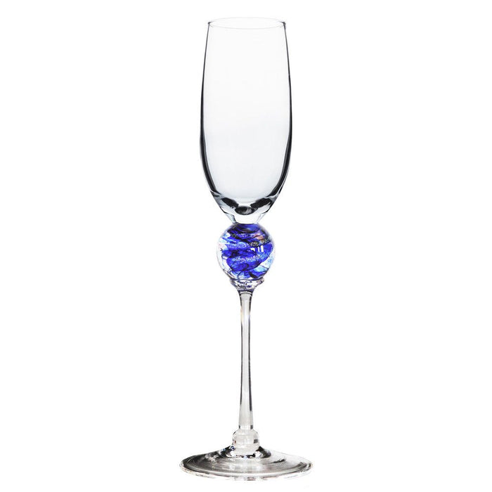 Cobalt Planet Flute Glass
