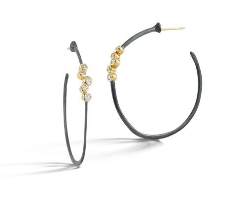 Scribble Shadow Cluster Hoop Earrings