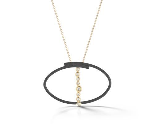 Scribble Shadow Ellipse Pendant