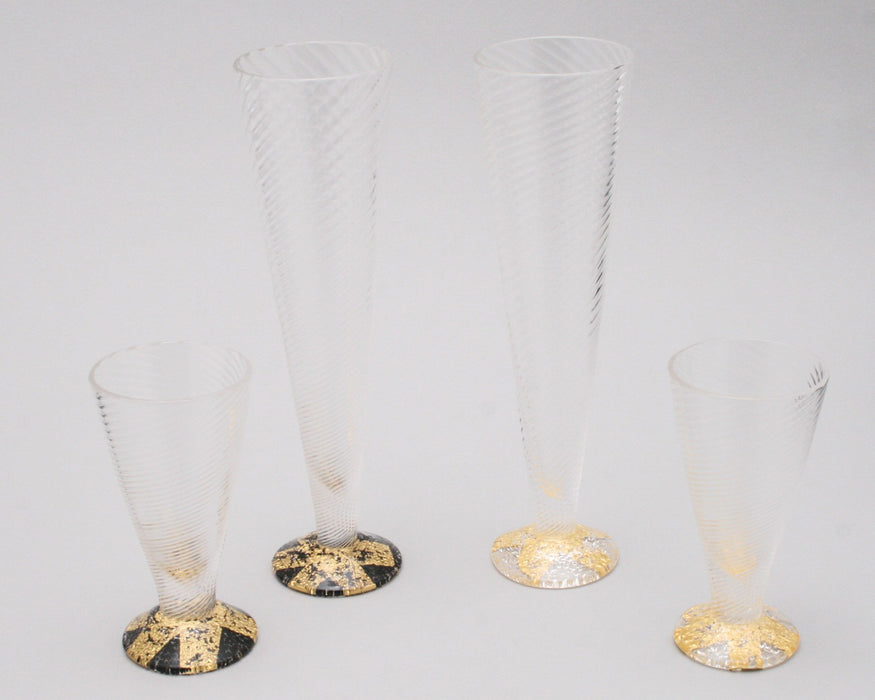 Clear & Gold Champagne Glass