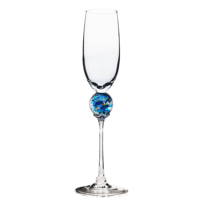 Turquoise Planet Champagne Flute