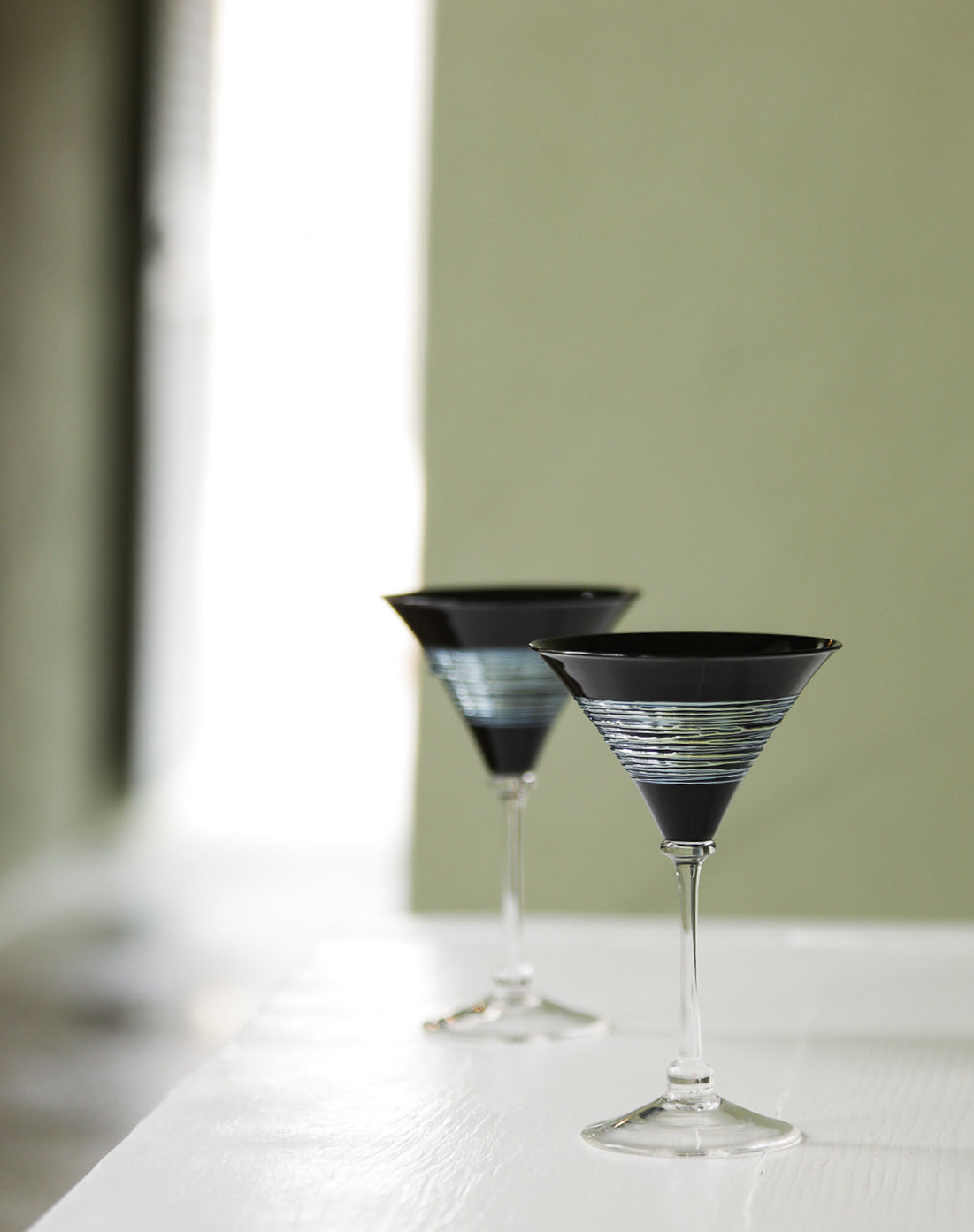 Blown glass stemware available at Fusion Art Glass