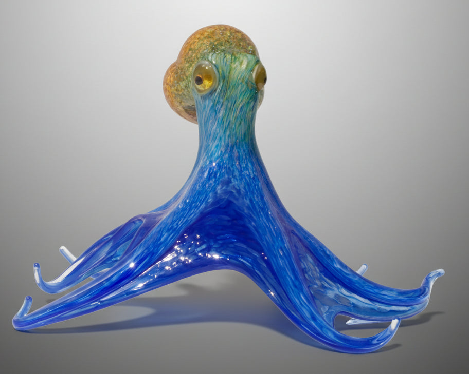 Blown Glass Octopus Sculpture by Michael Hopko