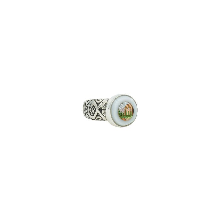 Micromosaic Antique Button Ring