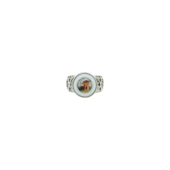 Italian Micromosaic Antique Button Ring