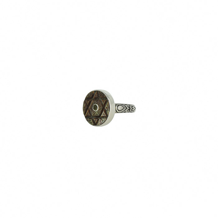 Star of David Button Ring