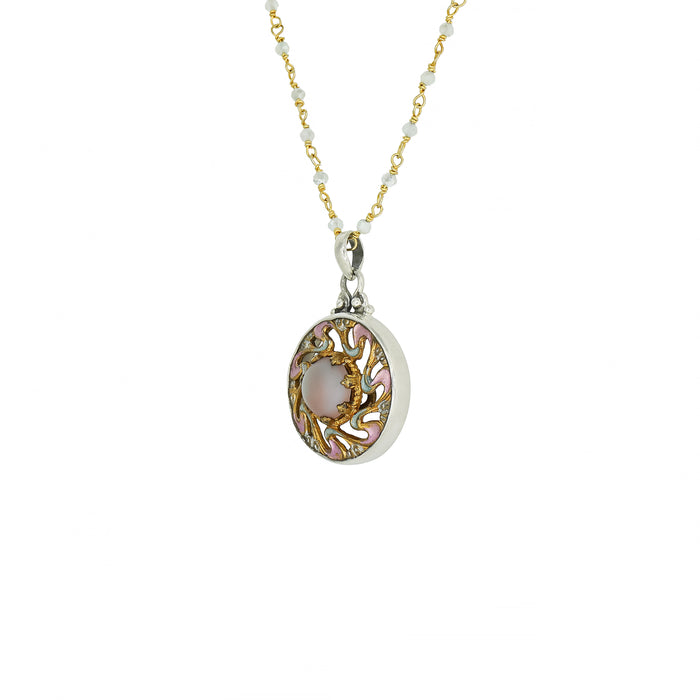 Saphiret Button Necklace