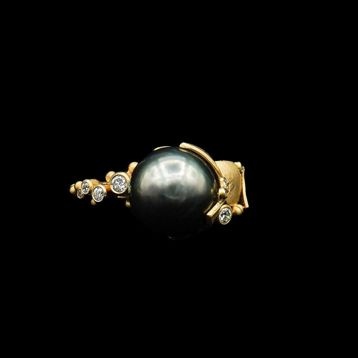 Tahitian Pearl & Diamond Ring