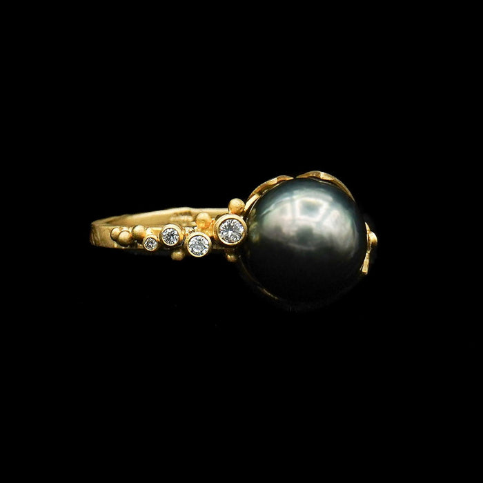 Tahitian Pearl & Diamond Ring