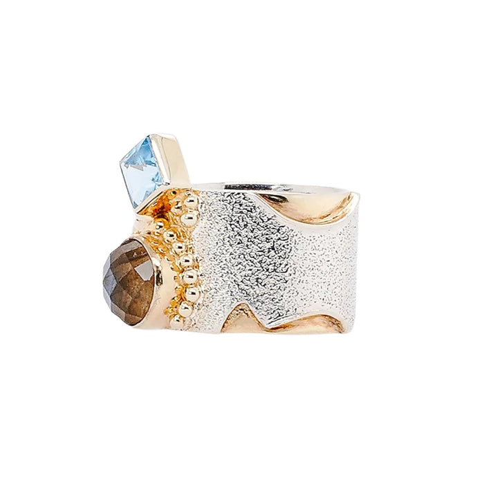 Baby Blue Topaz & Labradorite Ring