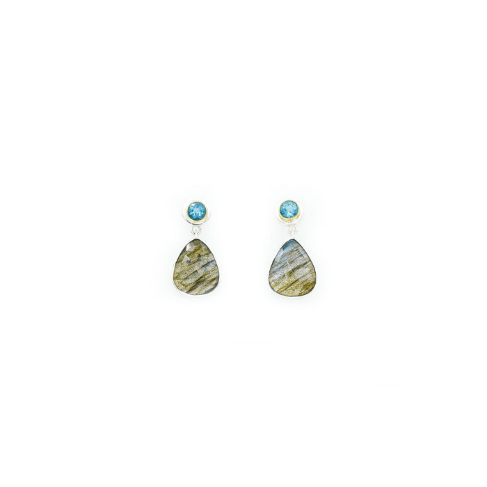 Labradorite & Blue Topaz Post Earrings