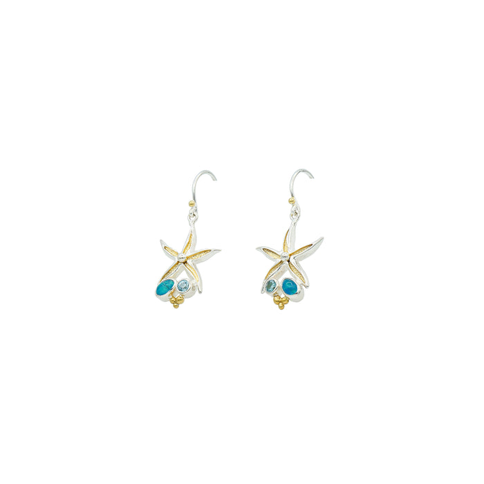 Gold & Silver Starfish Earrings