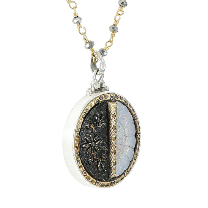 Victorian Carved Pearl Button Necklace