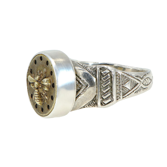 Antique Bee Button Ring