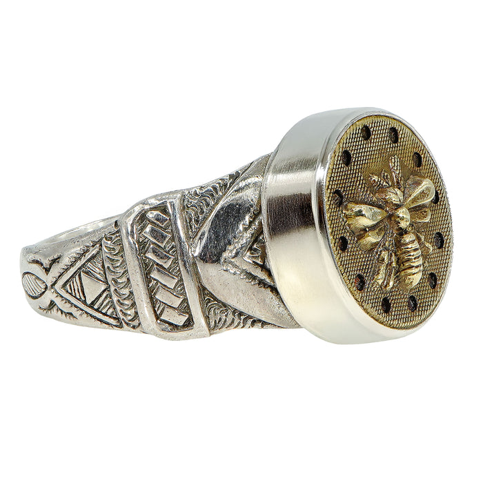Antique Bee Button Ring