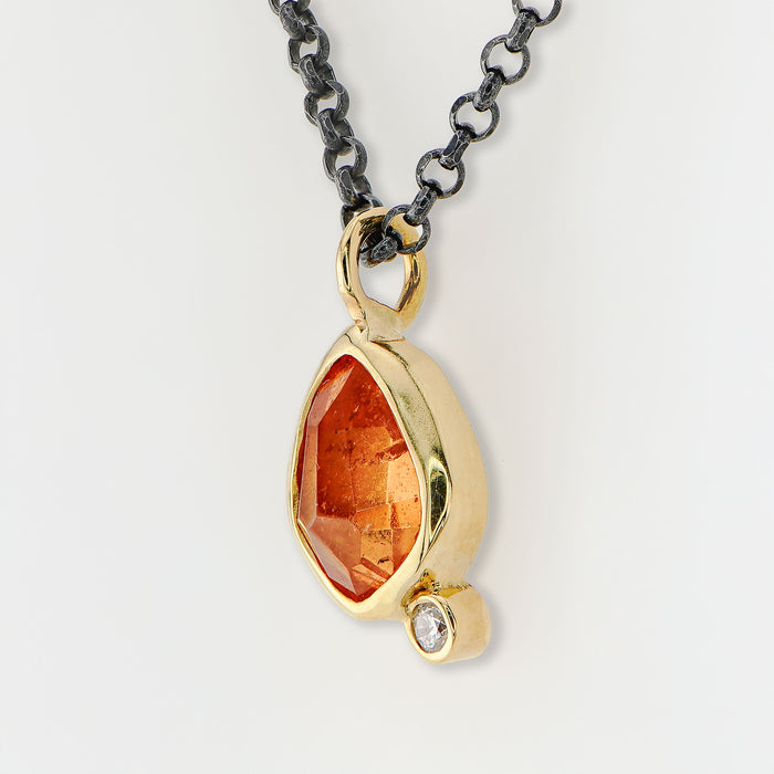 Mandarin Garnet & Diamond Necklace