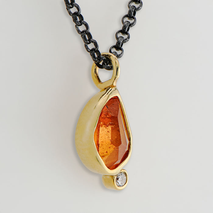Mandarin Garnet & Diamond Necklace
