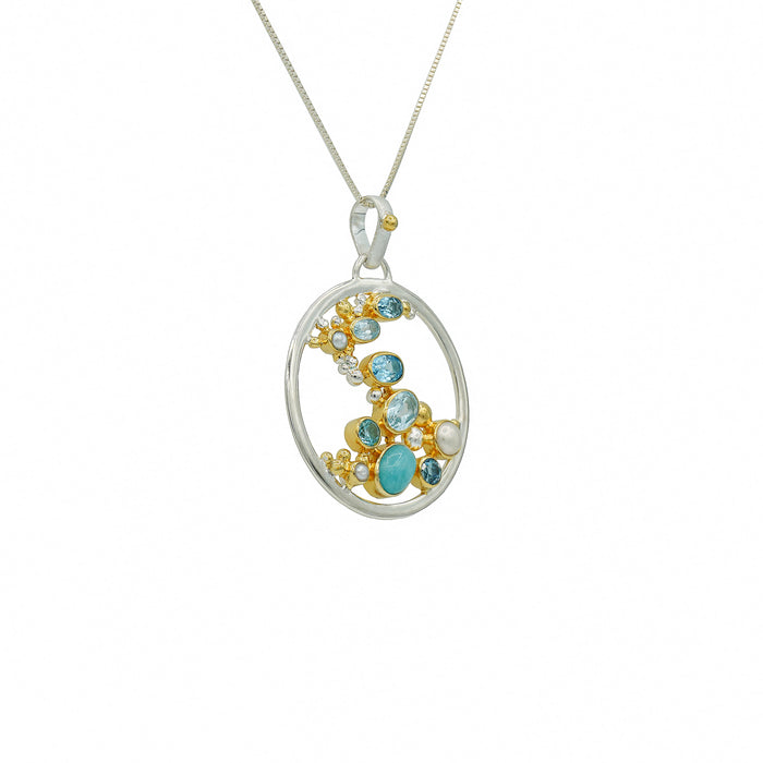 Open Circle Pebble Pendant
