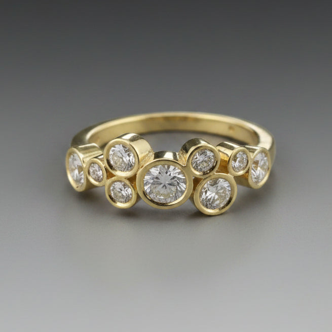 Diamond Cascade Gold Ring