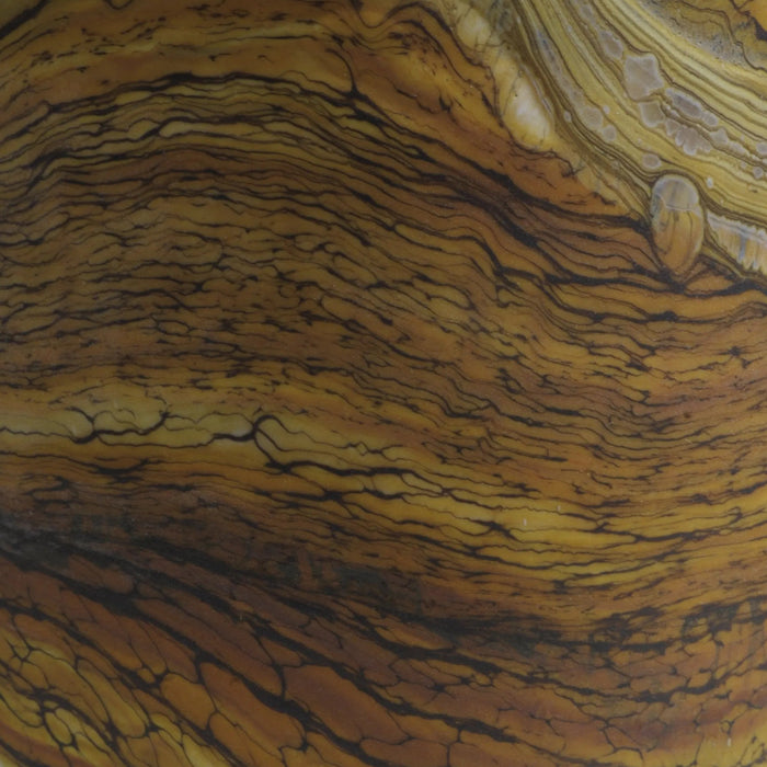 Large Sage & Cobalt Strata Covered Art Glass Jar