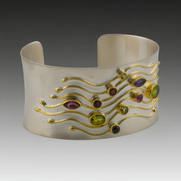 Peridot Amethyst & Iolite Cuff