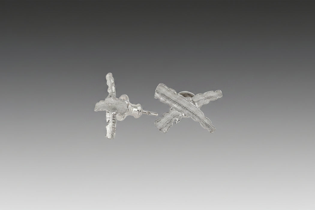 Rhodium X Stud Earrings