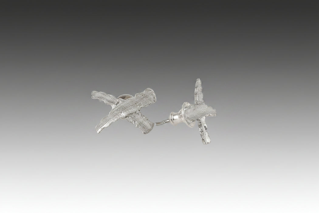 Rhodium X Stud Earrings