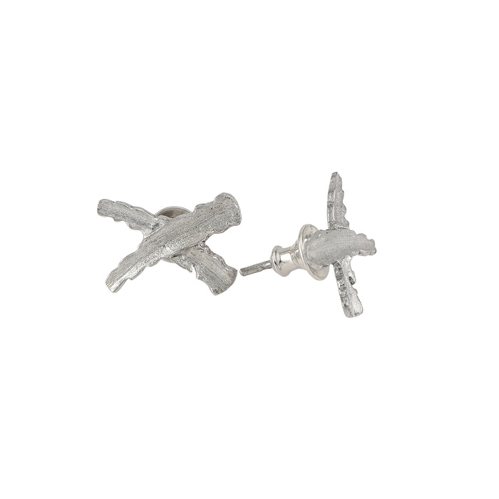 Rhodium X Stud Earrings