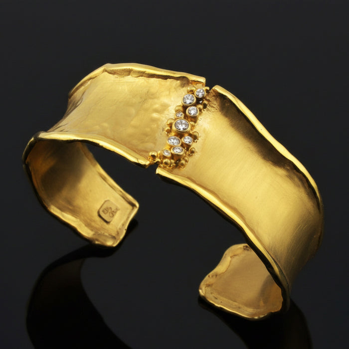 18K Gold Diamond Cuff