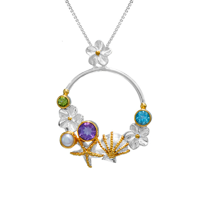 Luau Lei Cluster Pendant Necklace