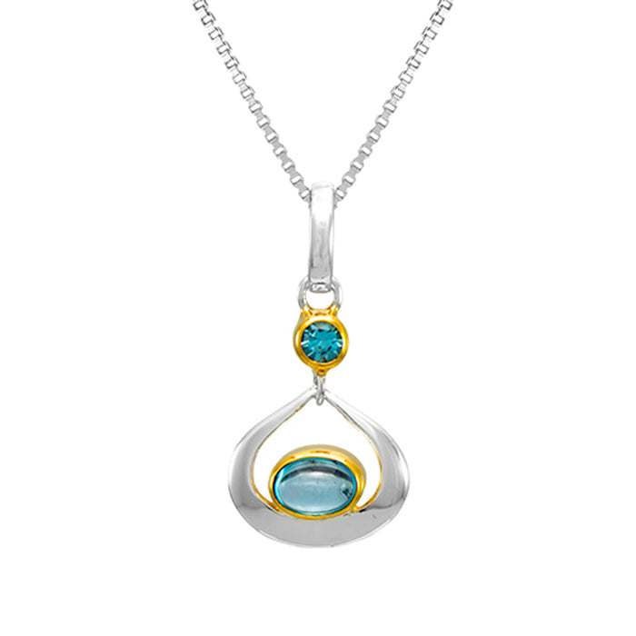 Baby Blue Topaz Pendant Necklace