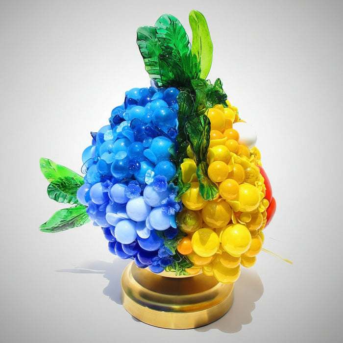 Yellow Fish Art Glass Lamp