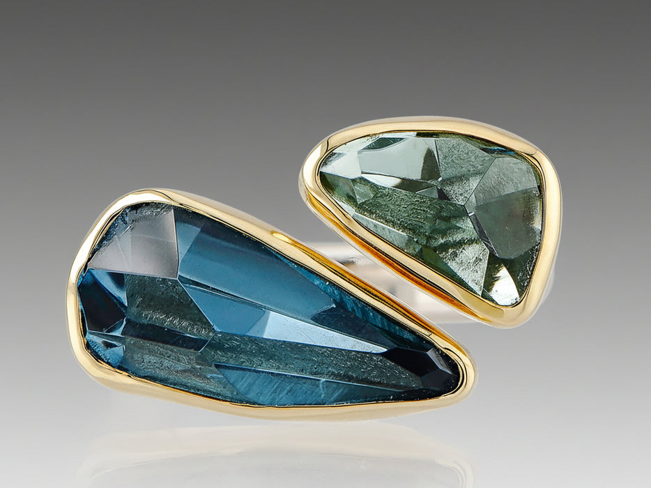 London Blue Topaz & Green Amethyst Ring