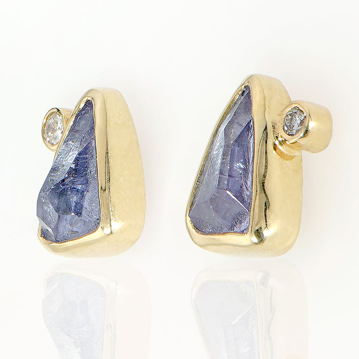 Tanzanite & Diamond Stud Earrings