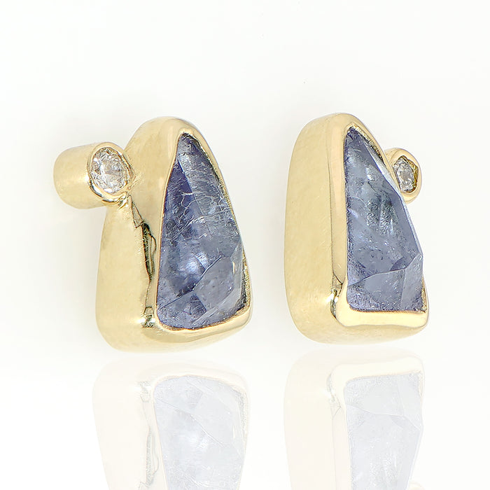Tanzanite & Diamond Stud Earrings
