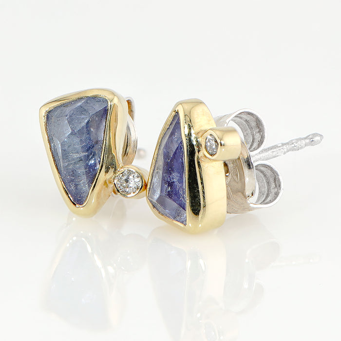 Tanzanite & Diamond Stud Earrings