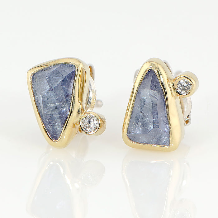 Tanzanite & Diamond Stud Earrings