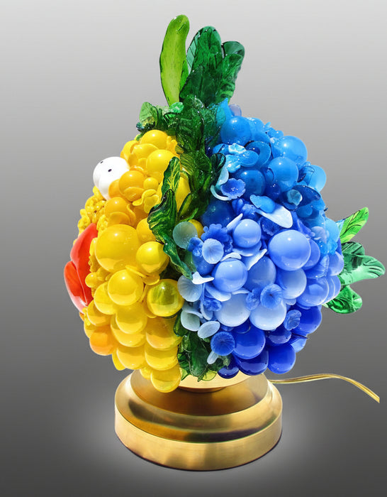 Yellow Fish Art Glass Lamp