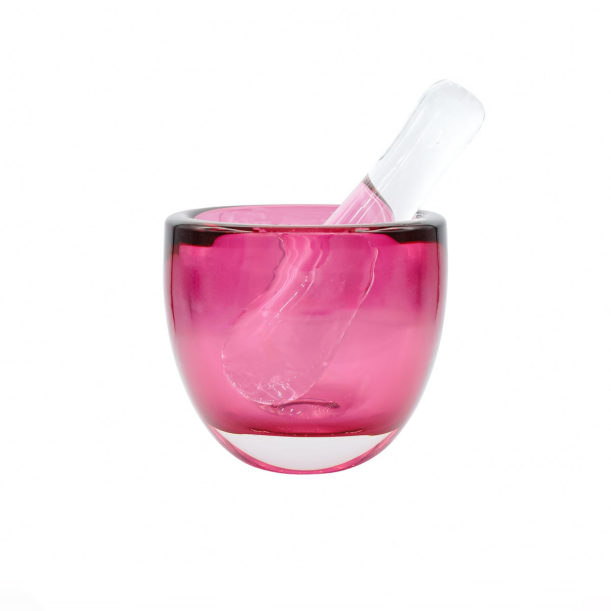 Ruby/Clear Mortar & Pestle — Fusion Art Glass And Fine Jewelry
