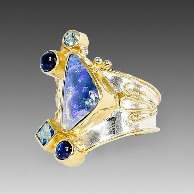 Multi Blue Gemstone Ring