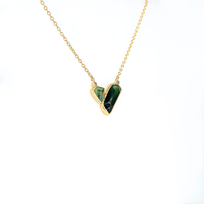 Green Tourmaline, Peridot & Diamond Necklace