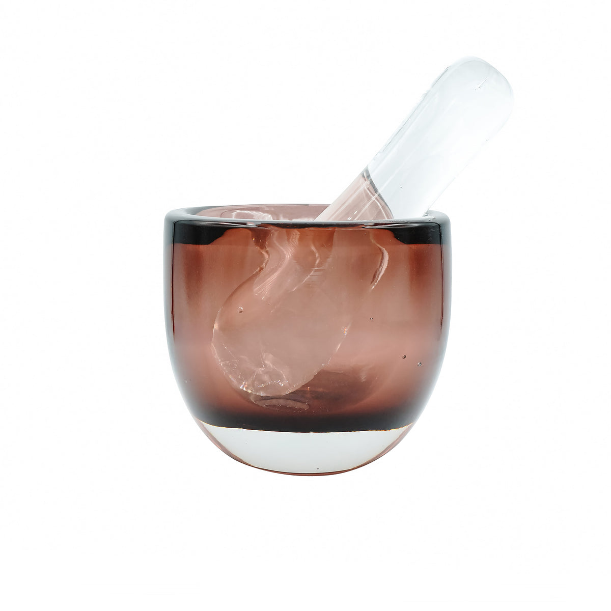 Plum/Clear Mortar & Pestle — Fusion Art Glass And Fine Jewelry