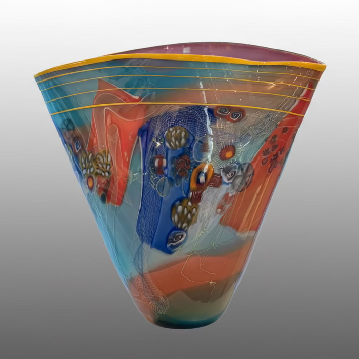 Medium Multi Colorfield Art Glass Vase