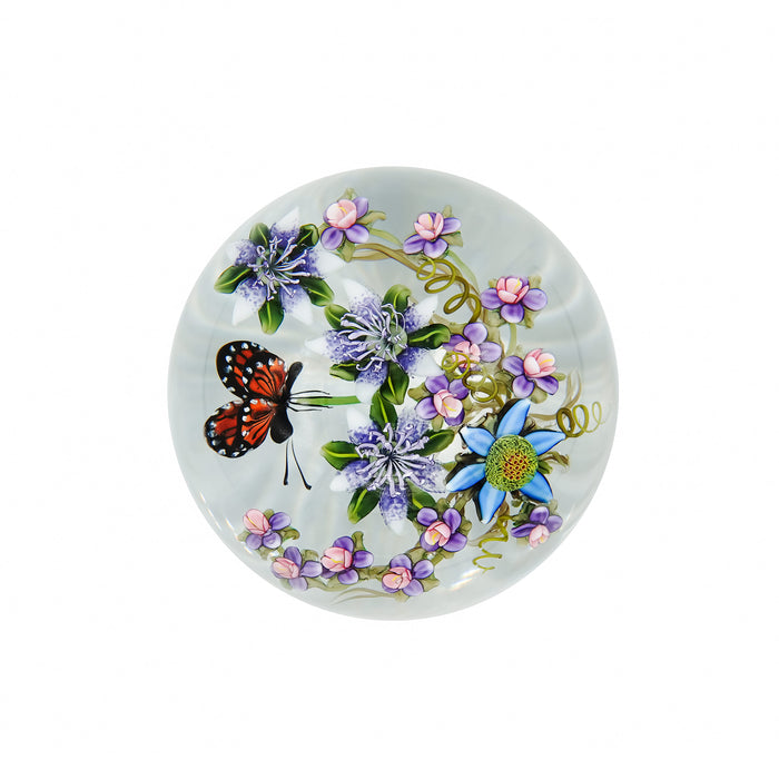Flower Bouquet with Monarch Paperweight