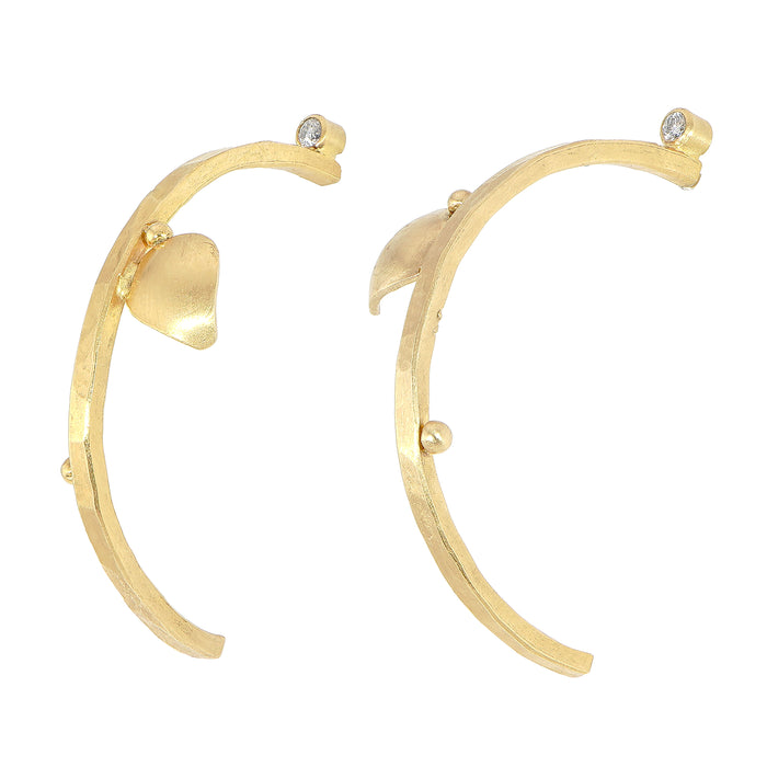 Hoop Earrings with Leaf