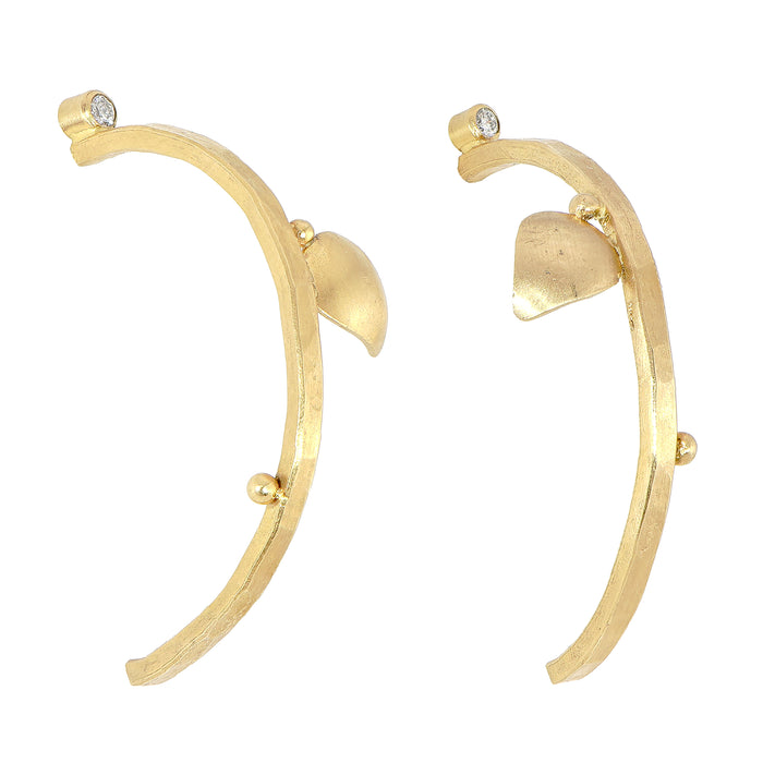 Hoop Earrings with Leaf