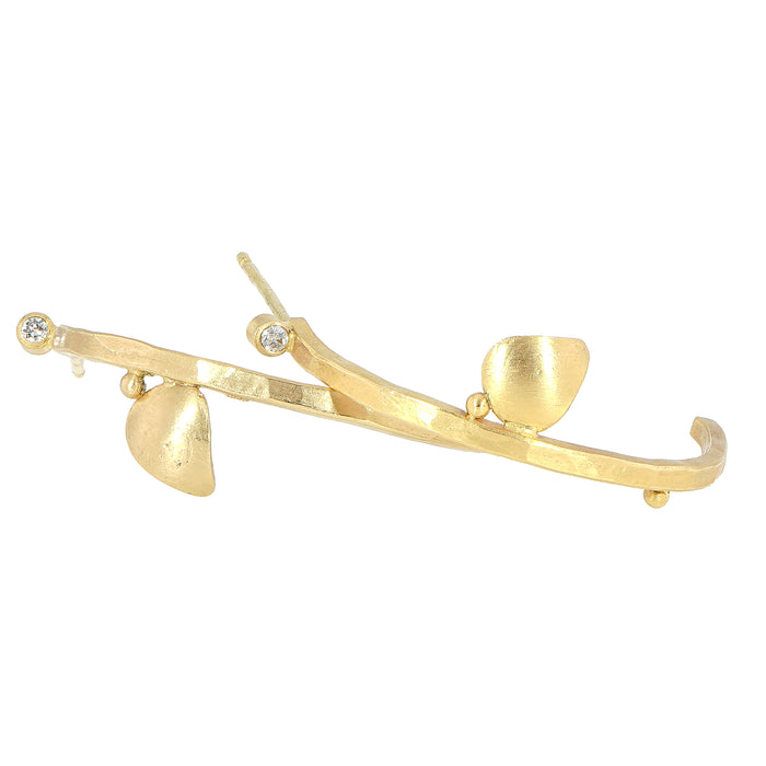 Hoop Earrings with Leaf