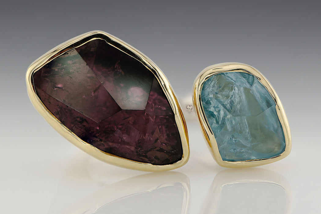 Aquamarine & Tourmaline Ring