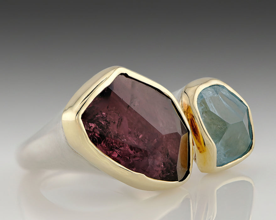 Aquamarine & Tourmaline Ring