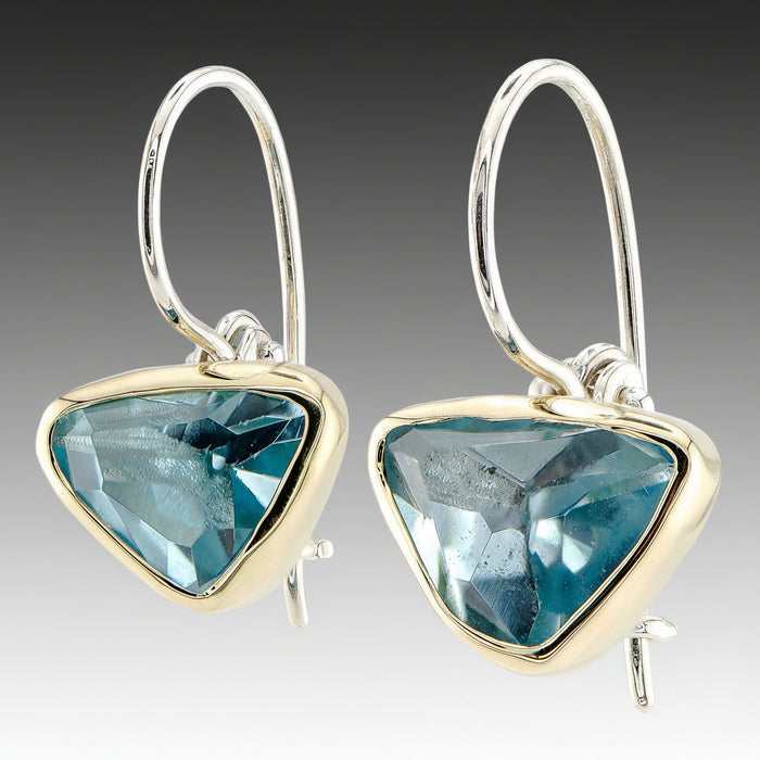 Aquamarine Gold & Silver Earrings